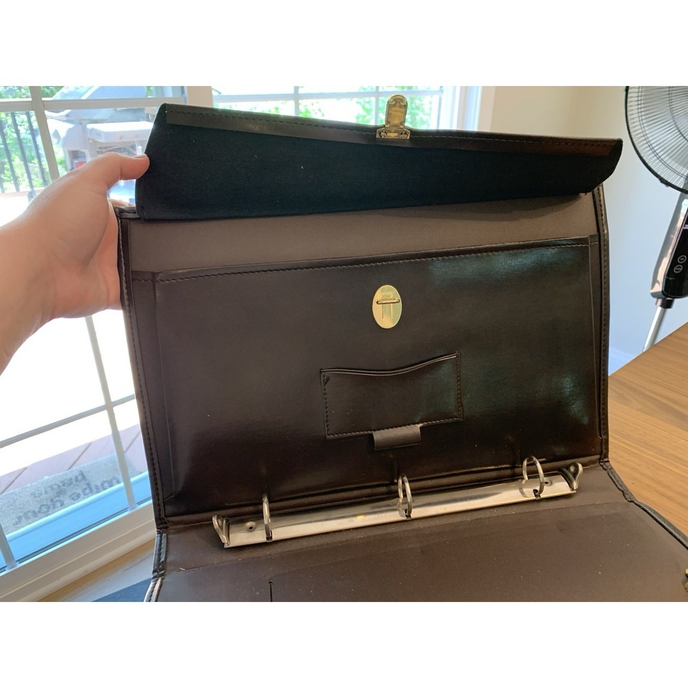Vintage Leather Briefcase/Attache, Dark Brown, Made In Canada, Ariet Hardware - Picture 6 of 11